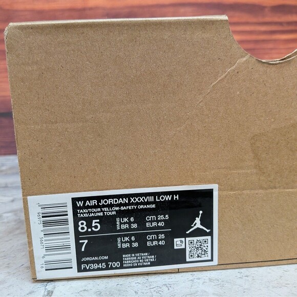 Air Jordan 38 Low Women's 8.5, Men's 7 Dearica Hamby Sunshine Shoes FV3945-700 - Picture 11 of 12